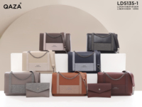 Set Tas Selempang Wanita Elegan Bahan Kulit PU, Tas Lipat Keras dengan Dompet, Desain Minimalis, Tas Tangan Wanita