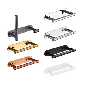 Porte-papier toilette rotatif auto-adhésif en alliage de zinc, design moderne, surface polie, accessoires de salle de bain - Product Image 1