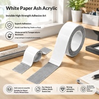 Ruban adhésif double face en acrylique blanc pour décoration d'aile de voiture, adhésif gris sans trace, imperméable, haute adhérence avec support en PET