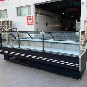 Vitrine réfrigérée pour la viande fraîche, avec <span class=keywords><strong>dégivrage</strong></span> <span class=keywords><strong>automatique</strong></span>, refroidissement par air, verrouillage de sécurité, pour les supermarchés européens - Product Image 1