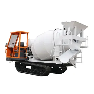 Price 5 Ton Automatic Crawler type Mini Mobile Self Loading Concrete Mixer Truck 2CBM