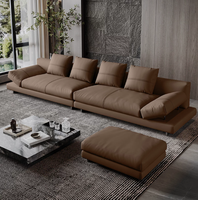 Canapé 3 places Yifan italien de style Bauhaus moderne Chesterfield réglable en cuir véritable noir de luxe pour salon et bureau