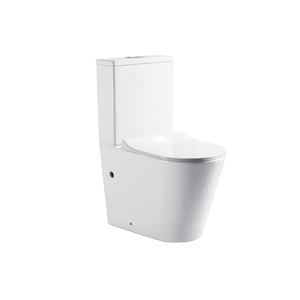 Casserole en deux pièces sans rebord pour appareils sanitaires, double chasse d'eau, couleur blanche, émaillée, facile à nettoyer, fermeture, fabrication de toilettes couplées - Product Image 1