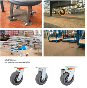 Industrial 4 polegadas cinza Tpr borracha plástico rodízio roda 100mm Tpr - Product Image 3