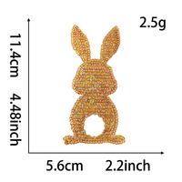 Groothandel geborduurde strijkbare grote bloemen patches vrolijk Pasen konijn pailletten stof patch
