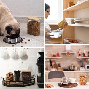Wholesale <b>Kitchen</b> Food Containers <b>Storage</b> with Bamboo Wood Lid Round Clear <b>Jar</b> Pantry - Product Image 4
