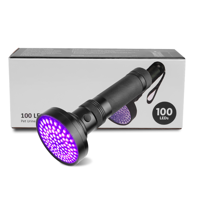 High Quality UV Light 100LED 51LED Q5LED UV Light Zoom Flashlight Torch Light Lamp Safety UV Ultraviolet Detection AA Battery A1