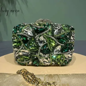 High Quality Bling Handmade Luxury Diamond Evening Bags Classic Big Rhinestone Evening Clutch Bag For Lady Party NE759