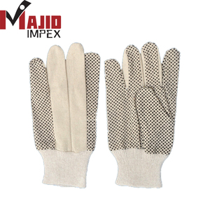 Leather Safety <b>Gloves</b> with <b>PVC</b> Dots 14 Inch Customized Color BEST PRICE - Product Image 1