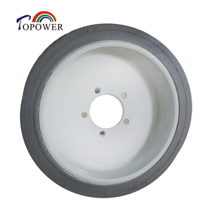 Rueda de ensamblaje para elevador de tijera JLG, llanta de acero 16x5, rodamiento liso, para uso en planta de fabricación - Product Image 5