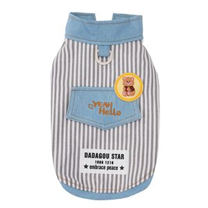 Wholesale pet cat and <b>dog</b> clothing for small <b>dogs</b>. Snowy Retriever, Teddy Bear, and Poodle. Striped denim clothes for spring and - Product Image 4