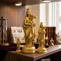 Statues en résine dorées de Notre-Dame de la Garde, Vierge Marie et Jésus-Enfant, articles religieux catholiques, 3 tailles, vente en gros