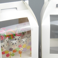 Sacs cadeaux avec fenêtre transparente et poignées, pour bonbons, friandises, biscuits de boulangerie, mariages, anniversaires, fêtes et cadeaux pour petites entreprises