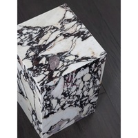Calacatta Viola Marbre Table D'appoint Solide Cube De Luxe Restaurant Café Coin Table D'extrémité Fabriqués À La Main Moderne Meubles De Designer