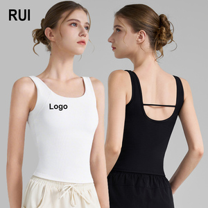 RUIQUWIN 2026 เสื้อชั้นในกีฬาผู้หญิงแบบคอวี ผ้าริบ ยืดหยุ่น ซับเหงื่อ ระบายอากาศได้ดี เหมาะสำหรับวิ่งและออกกำลังกาย - Product Image 1
