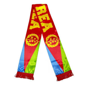 وشاح مشجعي كرة القدم بالجملة مطبوع عليه شعار المنتخب الوطني والنادي، وشاح مخملي من جانب واحد مع شرابة - Product Image 4