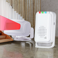 Sonnette de porte durable avec détection de mouvement PIR, rappel lumineux, système de sécurité domestique portable en ABS, portée de détection de 10 m, plusieurs fonctions
