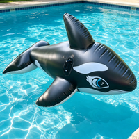 Jouet aquatique gonflable en gros pour adultes, requin noir et dauphin rose, en PVC, capacité 100 kg, pour usage extérieur