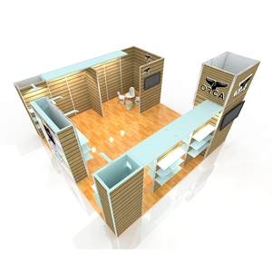 Trung Quốc gian hàng Triển Lãm Đứng tùy chỉnh triển lãm thương mại đá phiến tường gian hàng 6x6 mét với kệ và phòng hội nghị - Product Image 2