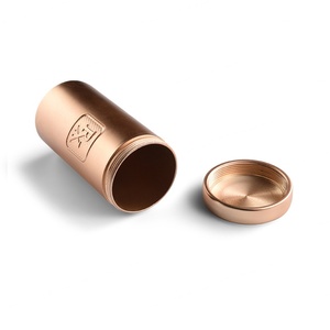 Wholesale Waterproof Custom Logo Cylinder Rose Gold Smart <b>Metal</b> Medicine Pill Box Container - Product Image 5