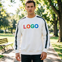Sweat-shirt ras du cou rayé en maille gaufrée pour homme, style streetwear, avec logo personnalisé, OEM ODM, coupe ample, manches longues, sérigraphie, broderie, respirant