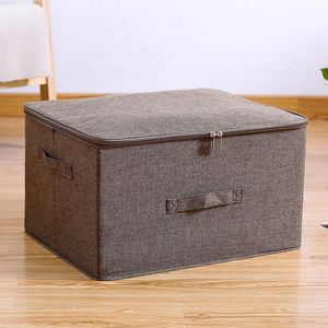 55L Foldable Storage Bins Storage <b>Boxes</b> with Lids and Handles Storage Baskets in Linen Organizers for Toys Shelves - Product Image 2