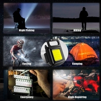 Lampu Kerja Saku Mini Isi Ulang Portabel, Lampu Inspeksi Magnetik, Pembuka, Senter Gantungan Kunci, Lampu LED, Senter Camping