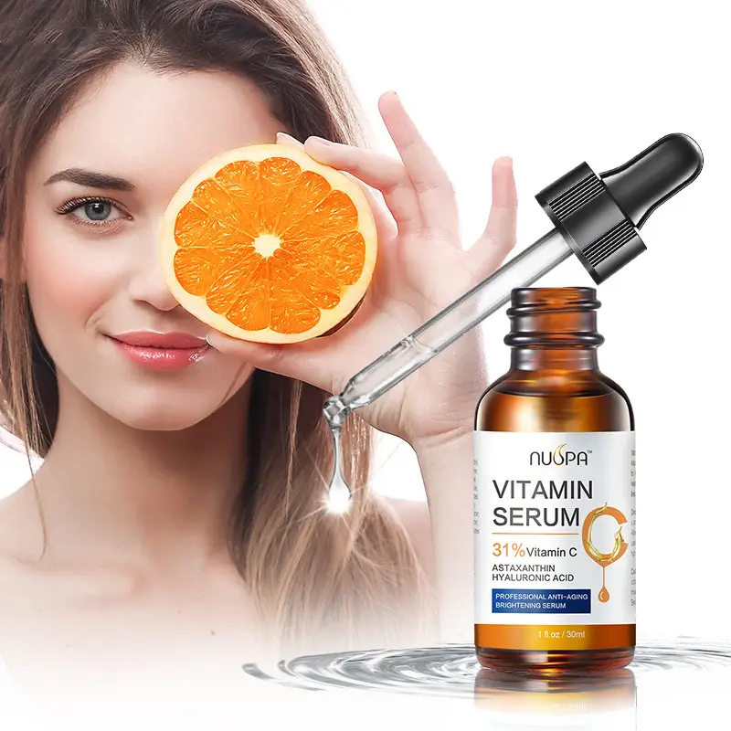 Nuspa Custom Logo 30% Vitamin C Anti Aging Face Serum Organic Astaxanthin Improve Skin Dullness Facial Serum