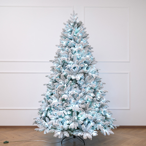 PE+PVC Snow <b>Lighted</b> Warm White String Lights Flocked Artificial Christmas <b>Tree</b> Indoor Decoration - Product Image 2