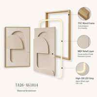 Tableau mural géométrique minimaliste LED sur toile, cadre moderne pour salon, grande peinture murale suspendue