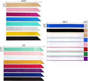 Custom Sash Make Your Own Sash 3.15" Wide X 35" Long From Shoulder to Hip for <strong>Birthday</strong> Wedding Occassion - Product Image 2