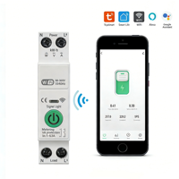 Disjoncteur intelligent WiFi Tuya CNXE, 1P+N 63A AC230V 6kA, rail DIN, usage industriel, plastique, certifié CE, directement de l'usine