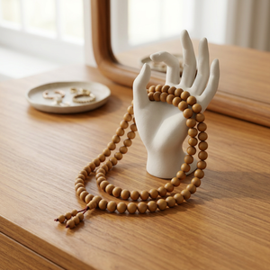 Cuentas de madera de sándalo, mala oración hindú, cuentas de oración de sándalo indio - Product Image 2