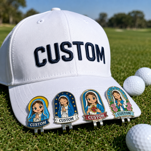 Clip de chapeau personnalisé Vierge Marie avec marqueur de balle de <span class=keywords><strong>golf</strong></span> magnétique en alliage de zinc, logo en émail souple ou dur, vente en gros - Product Image 1