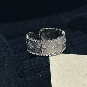 Anillo de Plata de Ley S925 con Diseño de Estrella de Seis Puntas, Simple, Moderno, Vintage, Geométrico, Informal, Abierto, con Nicho - Product Image 5
