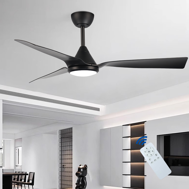Professional Custom Model 52 Inch 3 ABS Blade Indoor Home Living Room Led Ceiling Fan Light