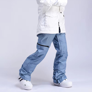 Pantalons de ski d'hiver pour hommes et femmes, respirants et extensibles, imperméables et coupe-vent, pantalons de ski unisexes à fermeture éclair pour adultes - Product Image 1