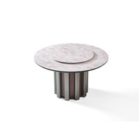 Ensemble de table à manger en travertin rond naturel de luxe moderne, design moderne, meubles de salon, table à manger en ardoise