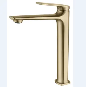 Classic Golden Lavatory Faucets Bathroom Single Hole Water Mixer Tap Basin Faucets Hot Cold Water Mixer Gold DLSEN Modern CN;GUA