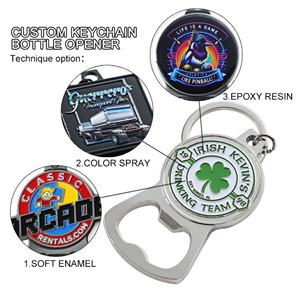 Porte-clés décapsuleur personnalisé sur mesure en alliage de zinc émaillé 2D/3D – Cadeaux promotionnels - Product Image 2