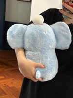 Peluche en flanelle mignonne en forme d'éléphant avec rembourrage en coton PP, poupée confortable pour dormir, cadeau d'anniversaire pour les bébés de 0 à 24 mois