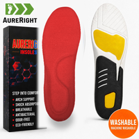 AureRight Semelles orthopédiques personnalisées en mousse PU écologique, souples et confortables, unisexe, fournisseur OEM ODM en gros, Chine