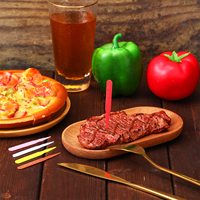 Brochette de nourriture de marqueur de steak de boeuf en plastique jetable de haute qualité pour Steakhouses BBQ Restaurants