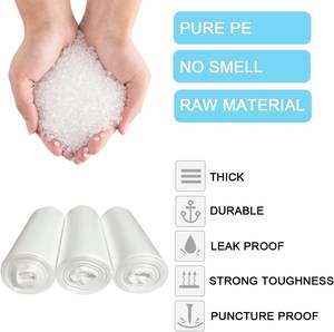 Sacs poubelle transparents jetables en PET respectueux de l'environnement - faciles à déchirer et à tirer - pour usage domestique et hôtelier - Product Image 5