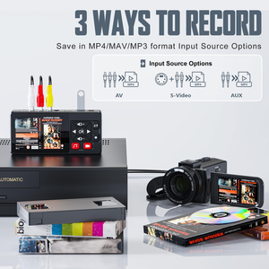 Convertisseur numérique, télécommande, <span class=keywords><strong>enregistreur</strong></span> DVR/VHS avec capture vidéo, prise en charge MP4 <span class=keywords><strong>pour</strong></span> les entrées RCA/ et alimentation VGA/USB - Product Image 4