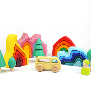 Blocchi di Costruzione in Legno per Bambini, 40 Pezzi, Grandi Animali Arcobaleno, Gioco Educativo Creativo, Impilabile, Ornamentale per Neonati - Product Image 4