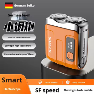 Mini rasoir électrique portable pour hommes, charge rapide, compact, double lame, étanche IPX5, lavable, rasoir rotatif rechargeable par USB, pour la barbe - Product Image 3