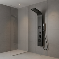 VOGUESHOWER Ensemble de Douche Mural en Aluminium à Double Poignée avec Pluie Douce, Jet Massant et Motifs de Pulvérisation pour Salles de Bains de Villa