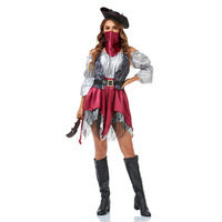 Disfraz de Carnaval para Adultos, Talla M-XL, Disfraz de Pirata para Mujer, Disfraz de Halloween, Falda de Encaje, Uniforme para Fiesta de Disfraces