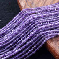 MOQ=1 Perles Rondelles Facettées 2x3mm en Pierre Naturelle, Perles Gemmes Facettées pour la Fabrication de Bracelets, Colliers et Bijoux